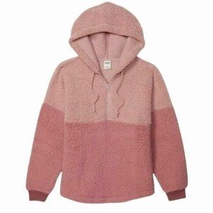 PINK Victoria's Secret Sherpa 1/4 Zip Hoodie Size Large